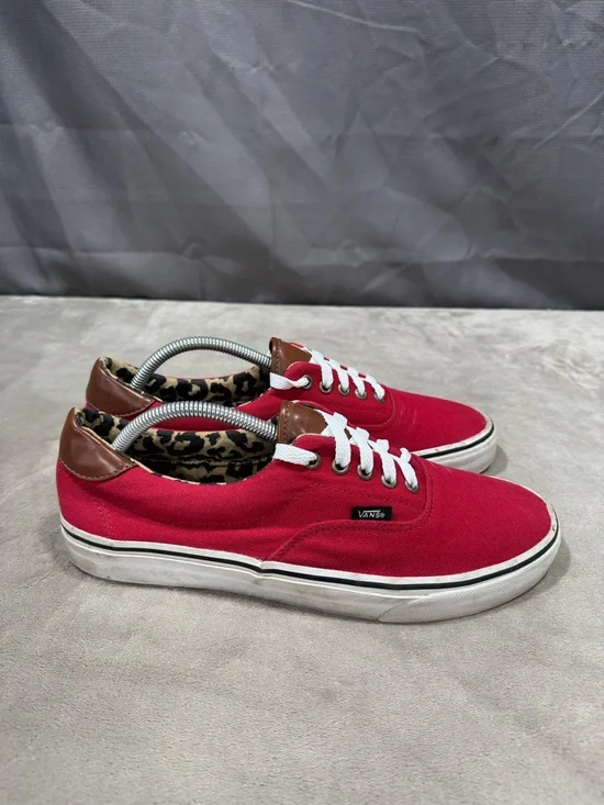 Vans Red Canvas Low-Top Sneakers - Picture 5 of 11